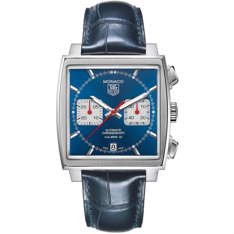 TAG Heuer Monaco Calibre 12 Chronograph Blue Watch 39mm CAW2111.FC6183