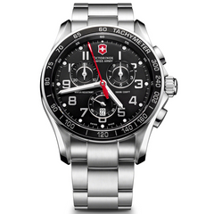 Victorinox Swiss Army Chrono Classic XLS Black Dial Steel Watch 241443