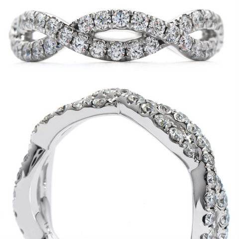 Hearts on Fire Diamond Envelop Split Shank Eternity Band Ring