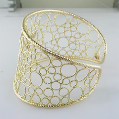 Roberto Coin Bollicine Diamond Cuff Bracelet 18K Yellow Gold