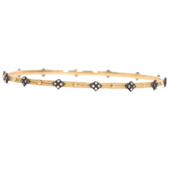 Armenta Midnight Yellow Gold Diamond Cross Stackable Bangle Bracelet