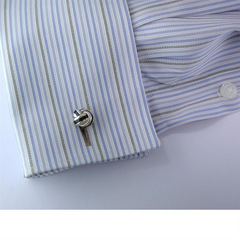 Deakin & Francis Black Enamel Sterling Silver Knot Cufflinks C0595S22