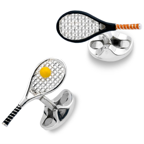 Deakin & Francis Silver Tennis Racket & Ball Cufflinks