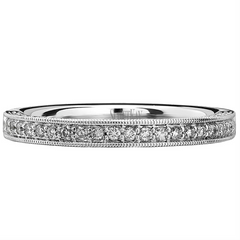 Scott Kay Diamond Wedding Band Ring Three Sided 14K White Gold