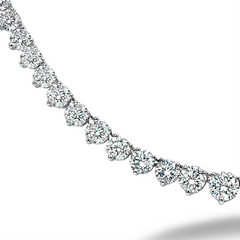 Forevermark Ideal Cut Round Diamond Eternity Tennis Necklace 18K White Gold