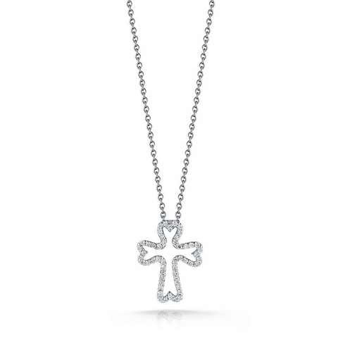 Roberto Coin TINY TREASURES DIAMOND SMALL CROSS NECKLACE Pendant