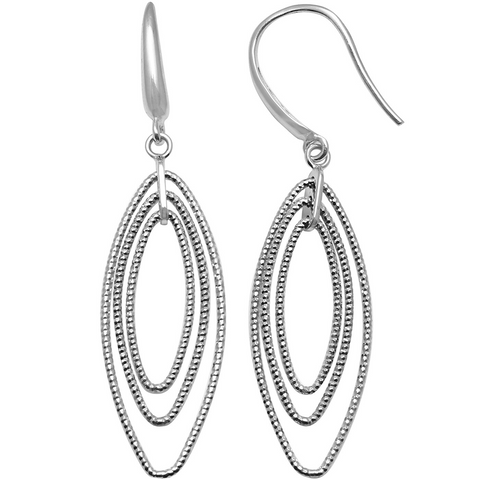 Charles Garnier Elongated Multicircle Earrings in Silver