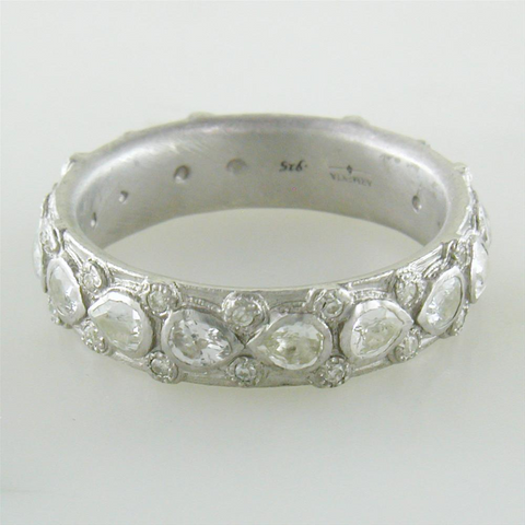 Armenta Lacy Eternity Stackable Silver Ring with Sapphires & Diamonds