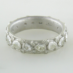 Armenta Lacy Eternity Stackable Silver Ring with Sapphires & Diamonds