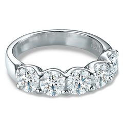 Forevermark Round Ideal Cut 5 Stone Diamond Wedding Band Ring 1 Carat