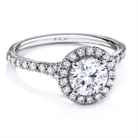 Hearts on Fire Transcend Halo Round Diamond Engagement Ring