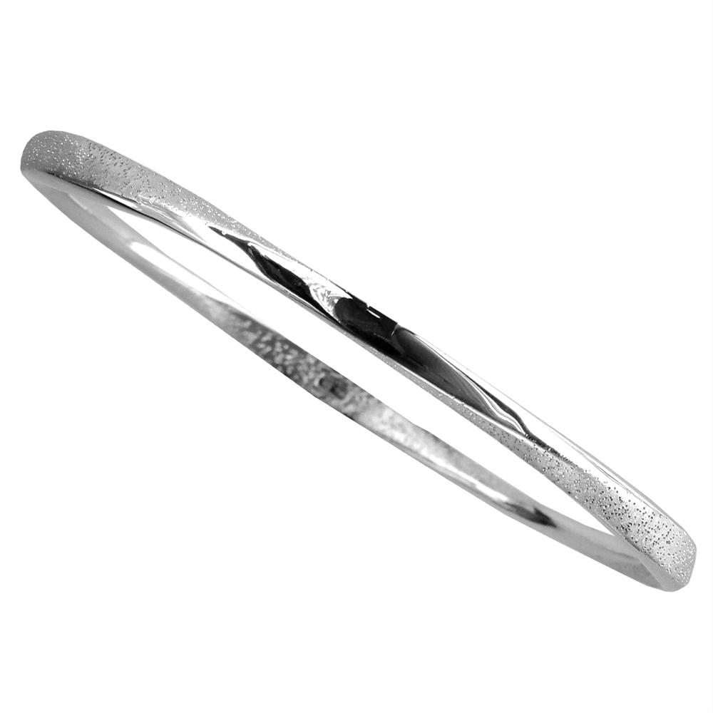 Charles Garnier Silver Twist Bangle Rhodium Finish CXB1895W