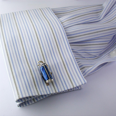 Deakin & Francis Blue Enamel Golf Club Bag Silver Cufflinks