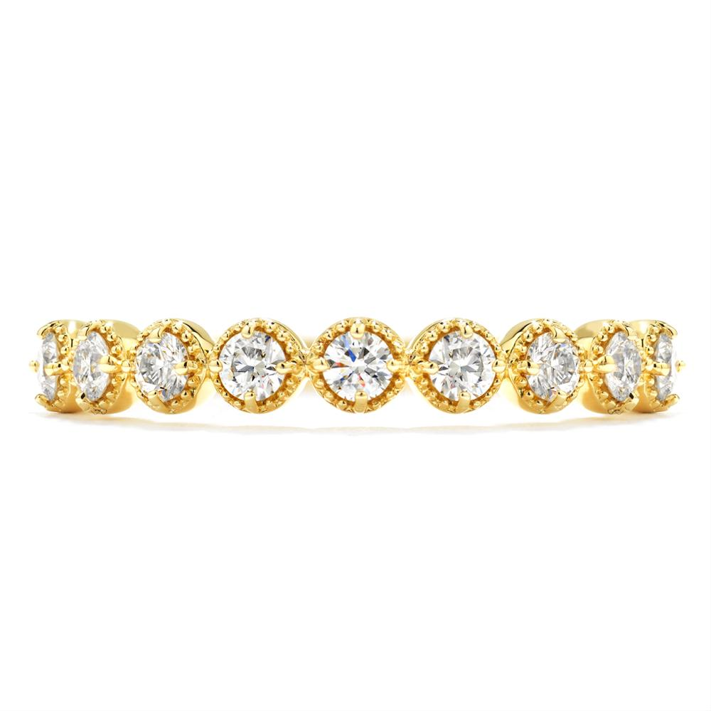 Hearts on Fire Diamond Bar Single Prong Milgrain Ring Band