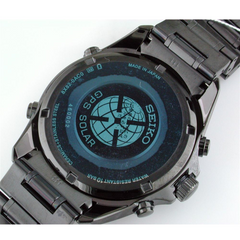 Seiko Astron Solar GPS Ceramic Black Stainless Blue 44.6mm Watch SSE013