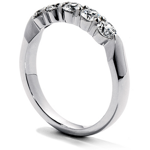 Hearts on Fire Five Stone Diamond Wedding Band Ring 18K .75carats