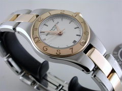 Baume & Mercier Linea Silver Dial 27mm Rose Gold Steel Ladies Watch 10015