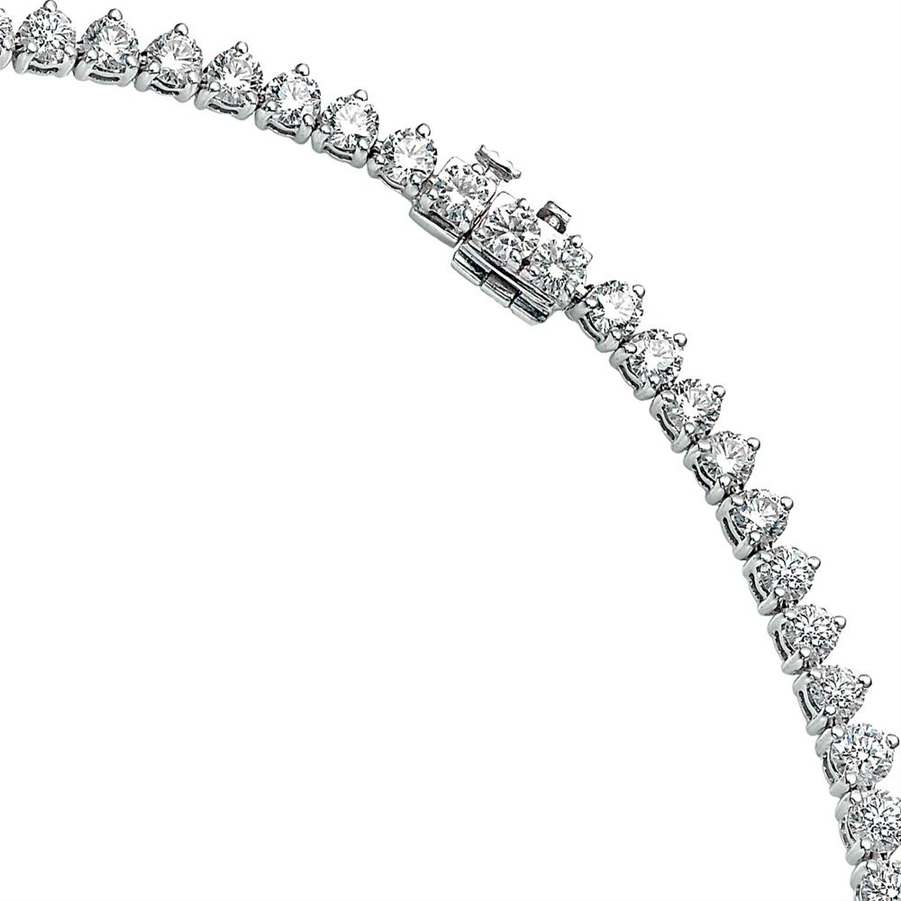 Forevermark Ideal Cut Round Diamond Eternity Tennis Necklace 18K White Gold