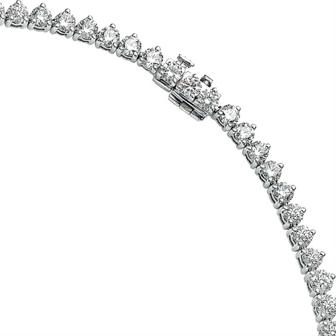 Forevermark Ideal Cut Round Diamond Eternity Tennis Necklace 18K White Gold