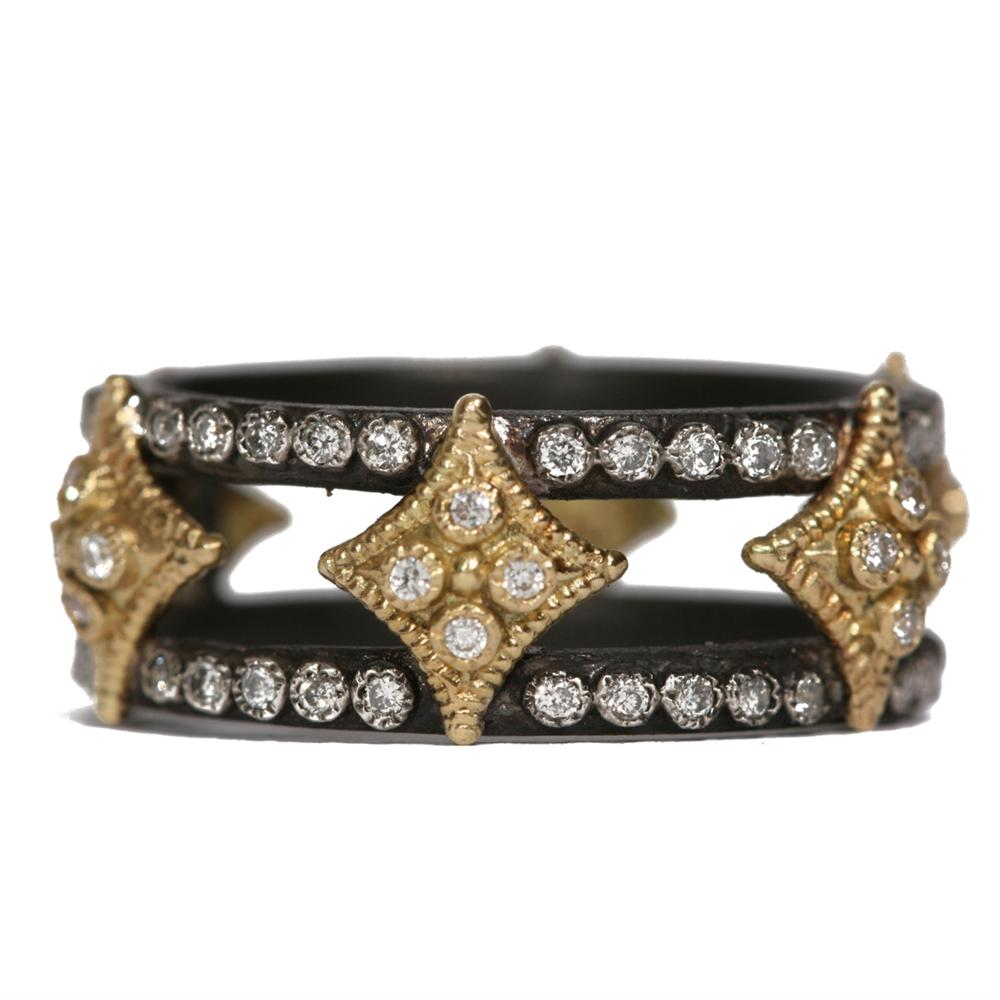 Armenta Old World Cravelli Double Wide Band Diamond Ring R3477