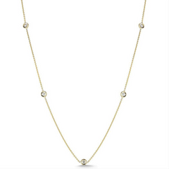 Roberto Coin DIAMONDS BY THE INCH 5 STATION DIAMOND NECKLACE Yellow Gold