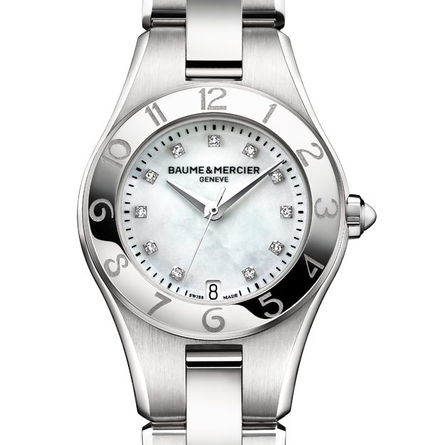 Baume & Mercier Linea Diamond Mother of Pearl Dial 27mm Ladies Watch 10011