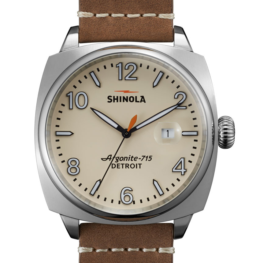 Shinola Brakeman 46mm Cream Dial Oatmeal Brown Leather Men's Watch S0110000152