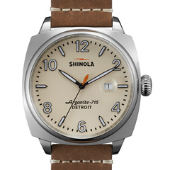 Shinola Brakeman 46mm Cream Dial Oatmeal Brown Leather Men's Watch S0110000152