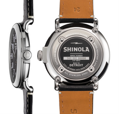 Shinola Gents 47mm Runwell Black Dial Leather Watch 10000012