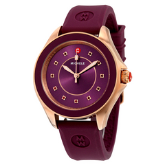 Michele Cape Topaz Rose Gold Tone Berry Sunray Dial Watch