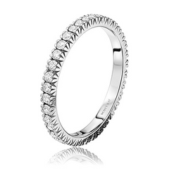 Scott Kay Diamond Eternity Anniversary Band Ring Four Prongs 19K White Gold