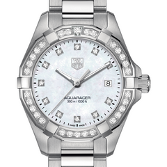 Tag Heuer Aquaracer Lady 300 M 27mm Stainless Steel Diamond Bezel Quartz Watch WAY1414.BA0920