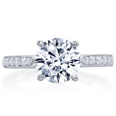 Mirabeau Round Diamond Pave Platinum Engagement Ring