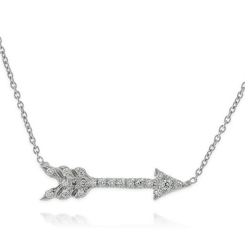 Roberto Coin Tiny Treasures Cupid Arrow Diamond Pendant Necklace