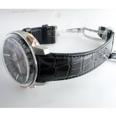 Pre-owned Seiko Astron Solar GPS Steel & Rose Gold 48mm Watch, Crocodile Strap SAS038