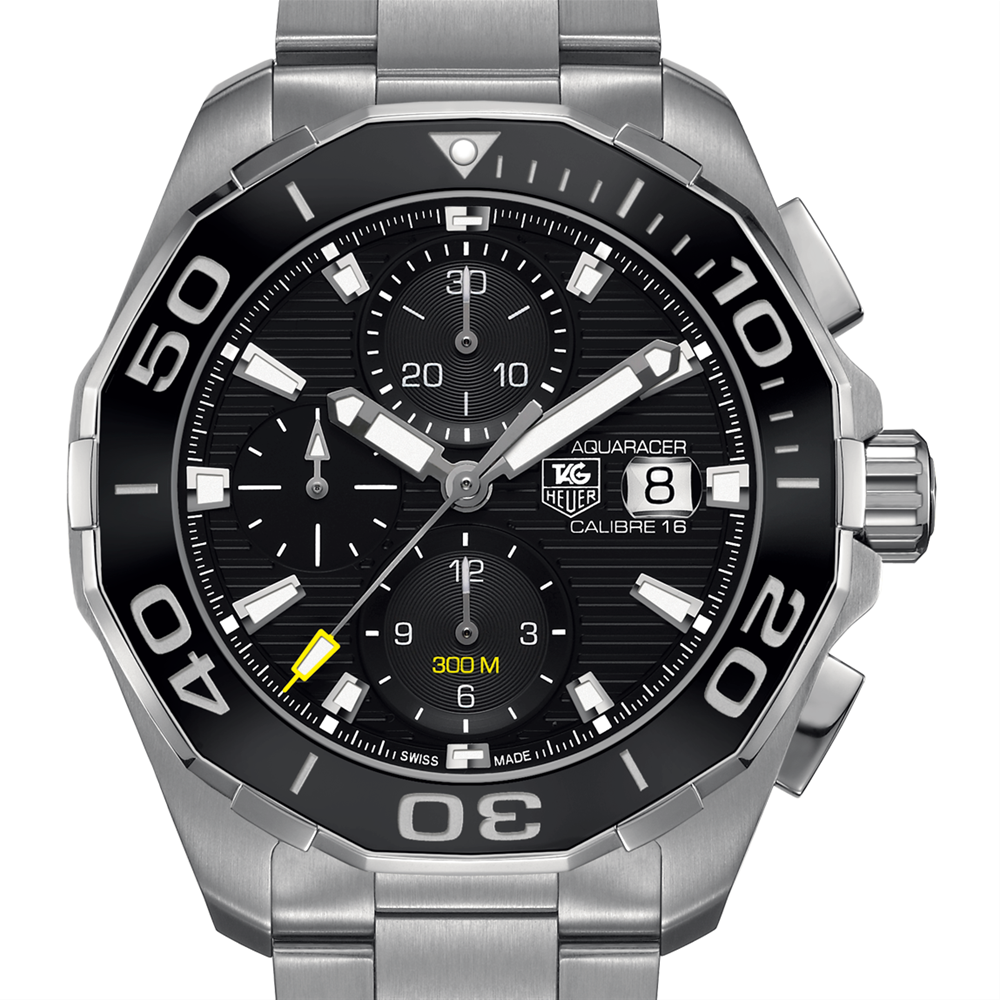 TAG Heuer AQUARACER 300M Calibre 16 Automatic Chronograph 43 MM Black Ceramic Bezel CAY211A.BA0927