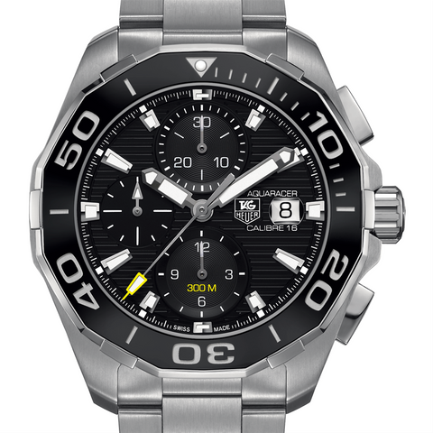 TAG Heuer AQUARACER 300M Calibre 16 Automatic Chronograph 43 MM Black Ceramic Bezel CAY211A.BA0927