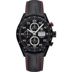 TAG Heuer CARRERA 100M Calibre 16 Day-Date Automatic Chronograph Black Titanium Watch 43MM CV2A81.FC6237