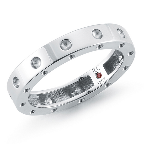Roberto Coin Pois Moi 18K White Gold Stackable Round Ring