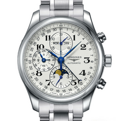 Longines Master Collection Annual Calandar 42mm Moonphase Steel Watch L2.773.4.78.6