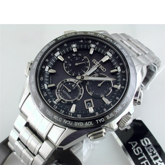 Seiko Astron GPS Solar 44.6mm Watch Titanium with Ceramic Bezel Black Dial Series 8X SSE003