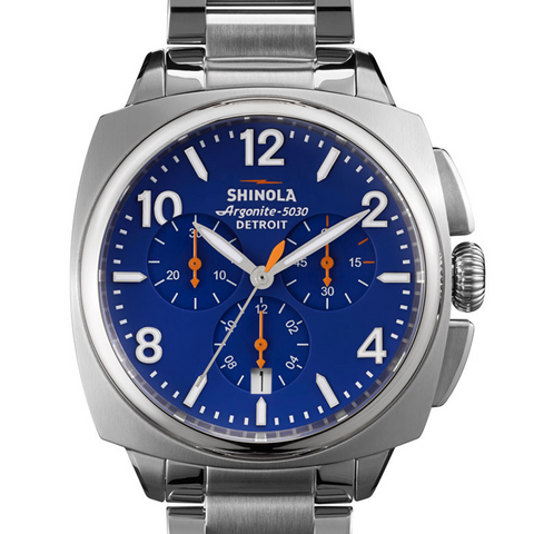 Shinola Brakeman 40mm Blue Dial Chronograph Stainless Steel Watch S0110000127