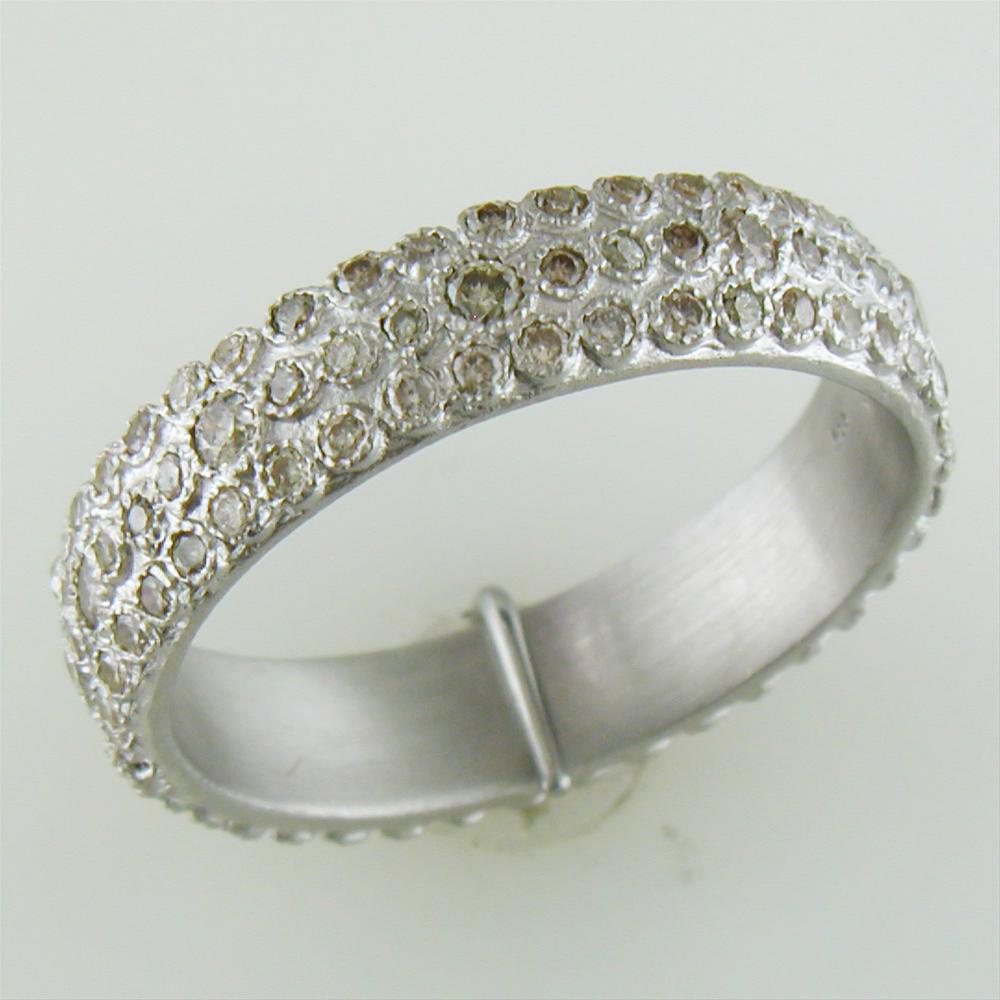 Armenta Multi Eternity Stackable Sterling Silver Diamond Ring