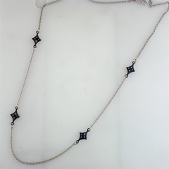 Armenta Heraldry Cravelli Sterling Silver champagne Diamond 18" Cable Chain