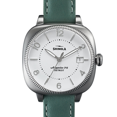 Shinola Gomelsky 36mm Ladies White Dial Teal Leather Watch S0110000274