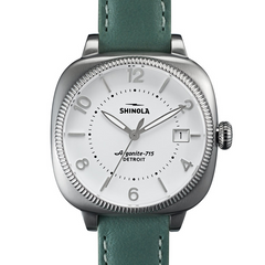 Shinola Gomelsky 36mm Ladies White Dial Teal Leather Watch S0110000274