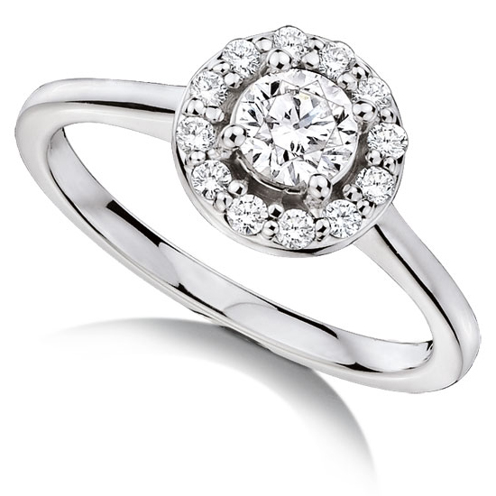 Forevermark Round Ideal Cut "Center of my Universe" Diamond Halo Ring 18K White Gold
