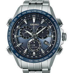 Seiko Astron GPS Solar Titanium Blue Dial Ceramic Bezel 44.6mm Watch SSE005