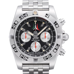 Certified Pre-owned Breitling Chronomat 44mm Frecce Tricolori Watch AB01104D Limited Black Steel