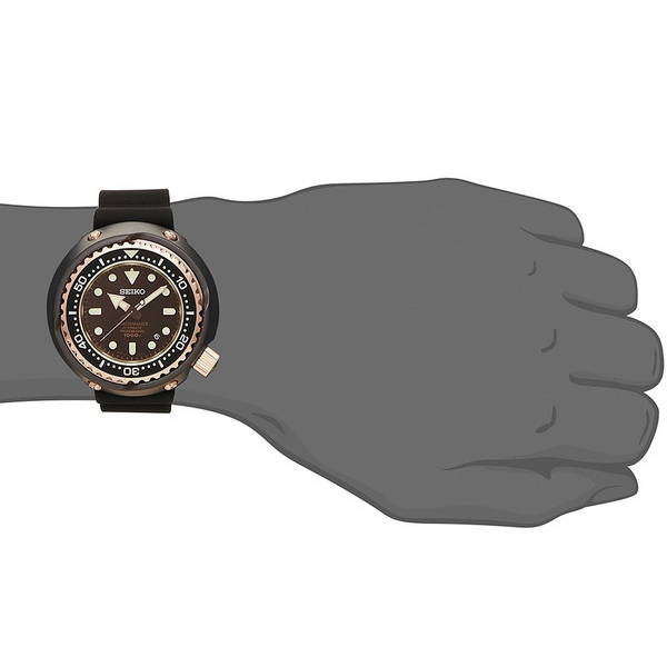 Seiko Prospex Marine Master Rose Gold Black Silicone Watch SBDX014